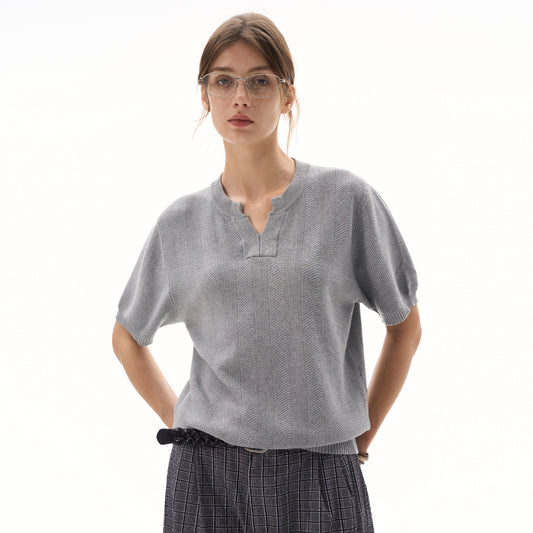 MADWITCH CLEAN FIT KNIT T-SHIRT #M6113