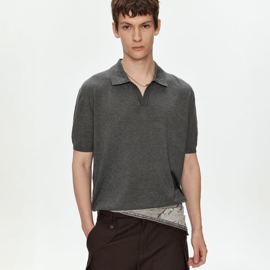 MADWITCH LYOCELL EMBROIDERED KNIT POLO SHIRT #27511