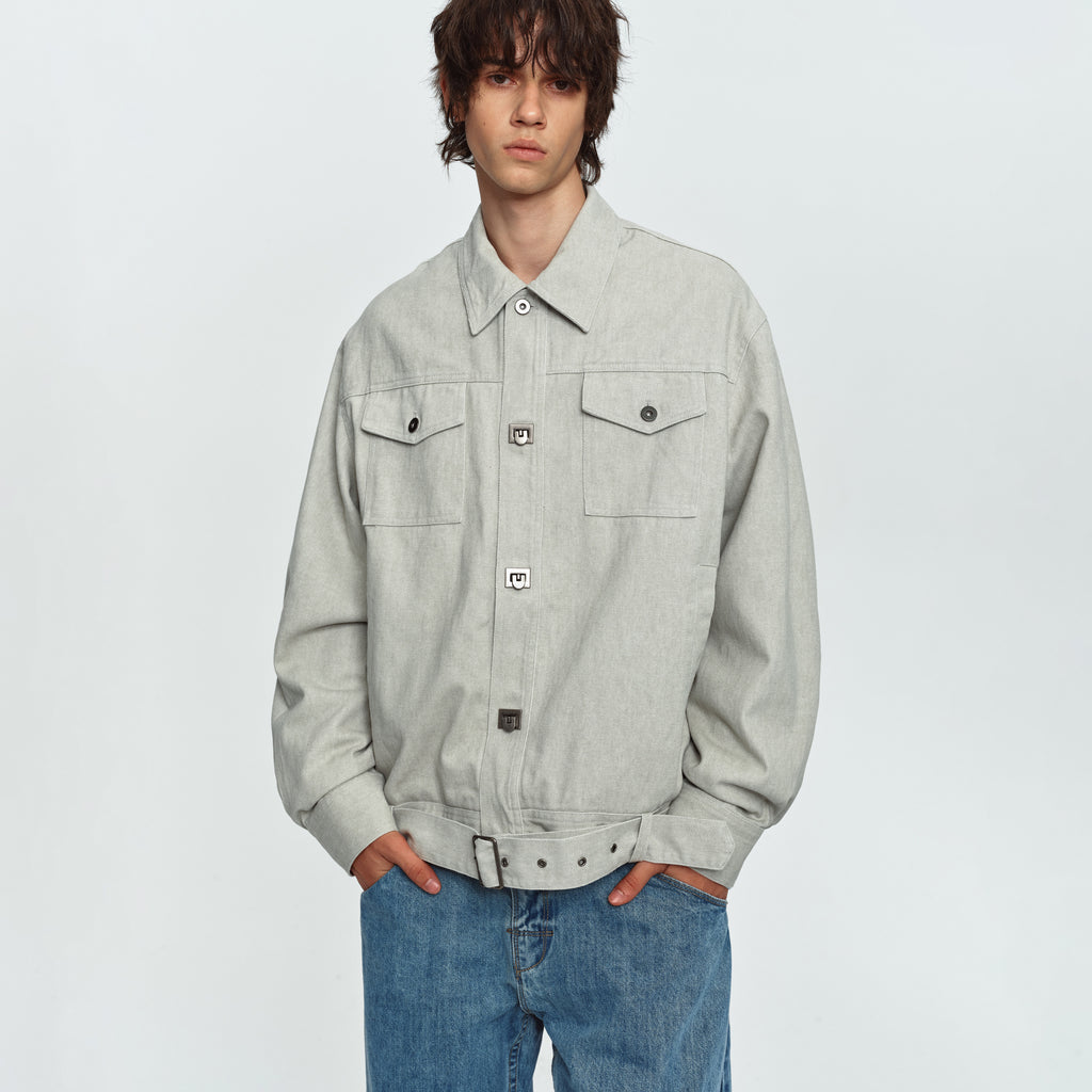 MADWITCH BELTED COLLARED UTILITY WORKWEAR JACKET #991505