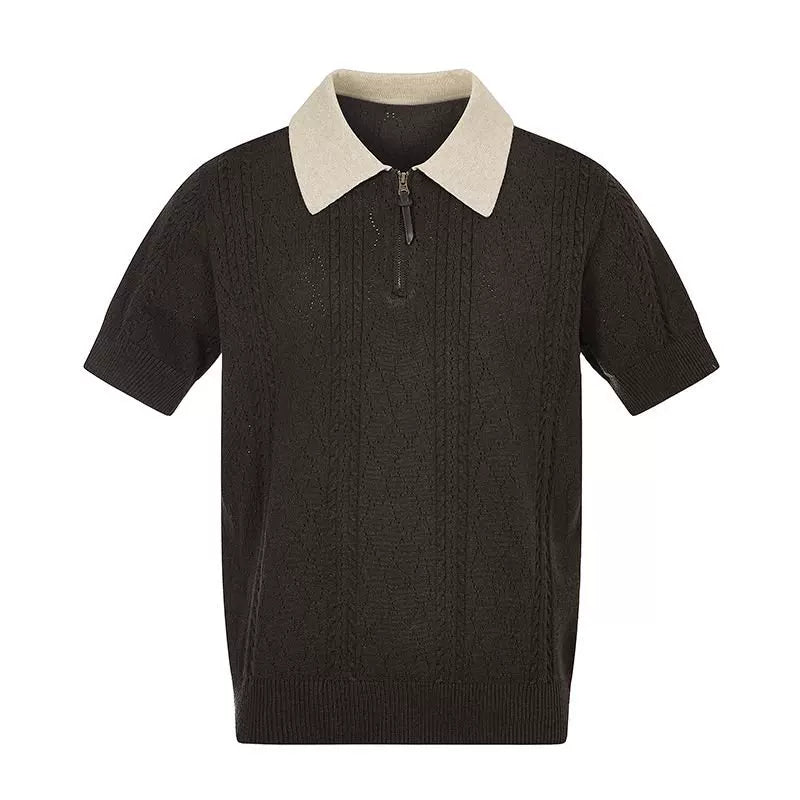 MADWITCH DOUBLE ZIP POLO KNIT TEE CT011 - MadWitch Store