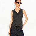 MADWITCH HENLEY RIBBED SLEEVELESS TOP #AW26006