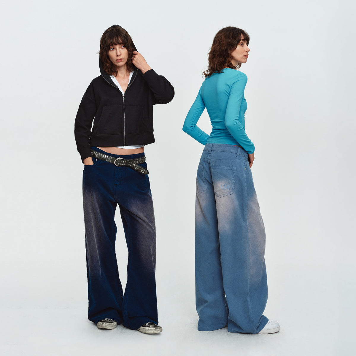 MADWITCH GRADIENT WASHED CORDUROY WIDE-LEG JEANS #G60130