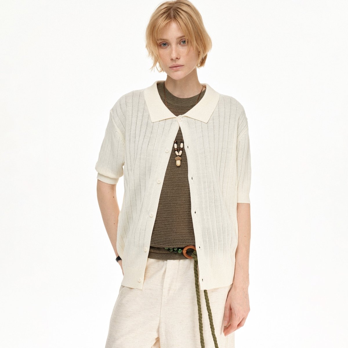 MADWITCH RIBBED POLO RELAXED TEE AB1170 - MadWitch Store
