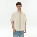 MADWITCH LINEN BLEND SHIRT COLLAR TEE #880925