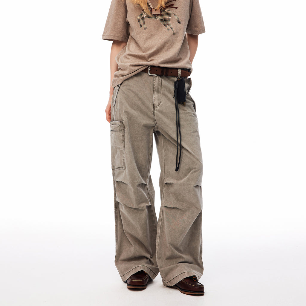MADWITCH WASHED MULTI-POCKET CARGO PANTS #CK3635