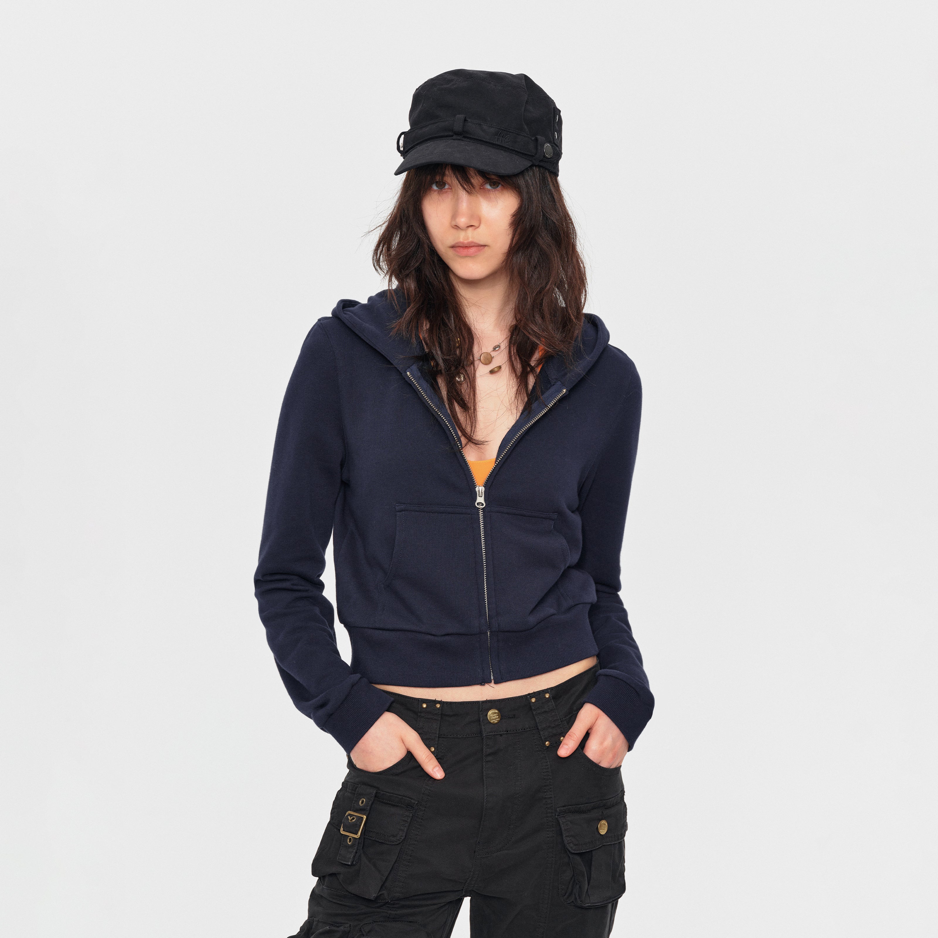 MADWITCH CROPPED SLIM-FIT ZIP HOODIE #C2026338