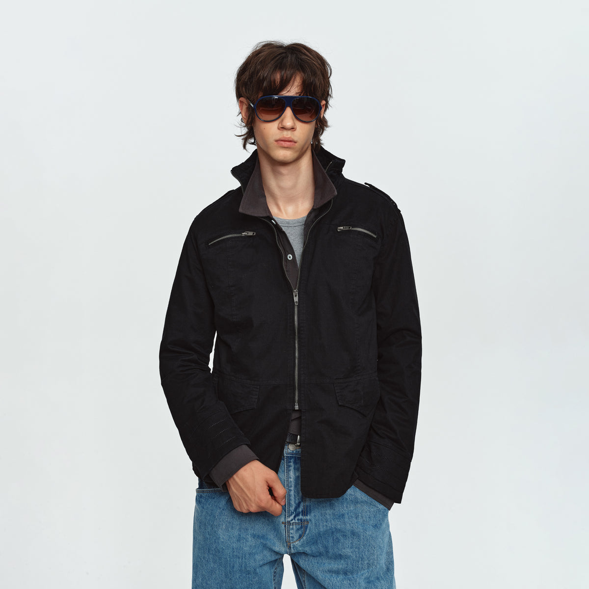 MADWITCH EPAULET MULTI-POCKET WASHED UTILITY JACKET #CW1381N