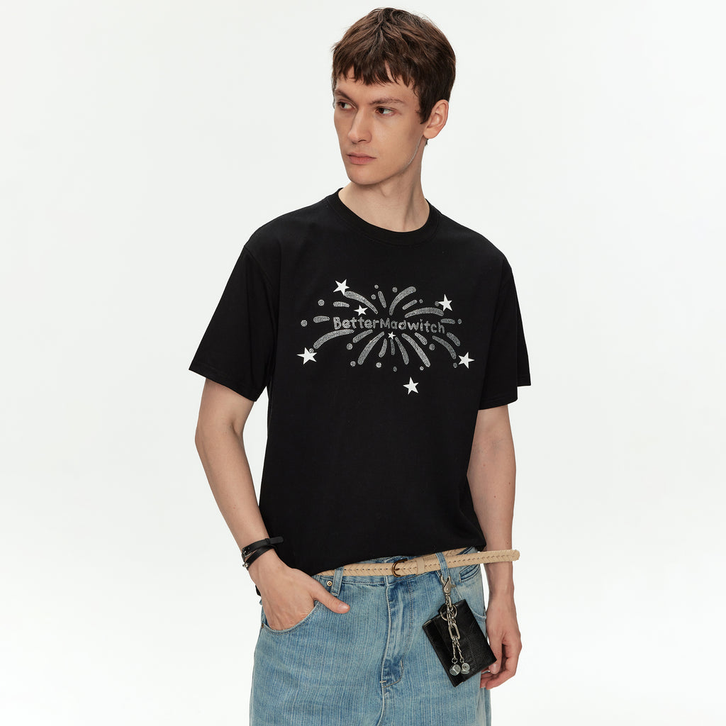 MADWITCH SPARKLE PRINT RELAXED TEE #M2021
