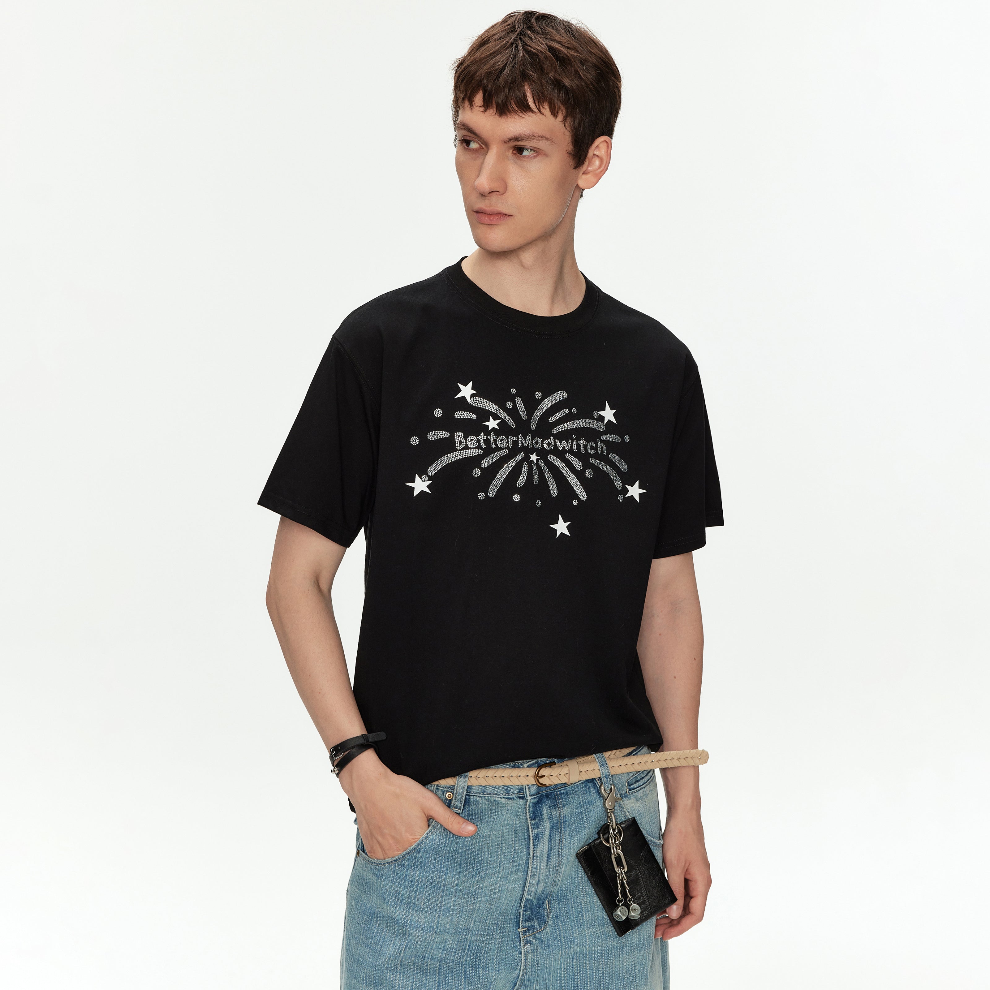 MADWITCH SPARKLE PRINT RELAXED TEE #M2021