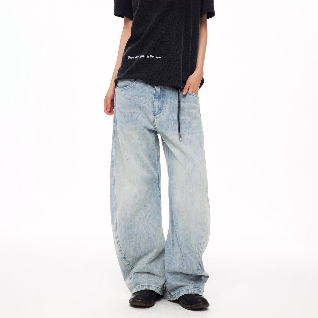 MADWITCH STUDDED WASHED CURVED JEANS #CK9837