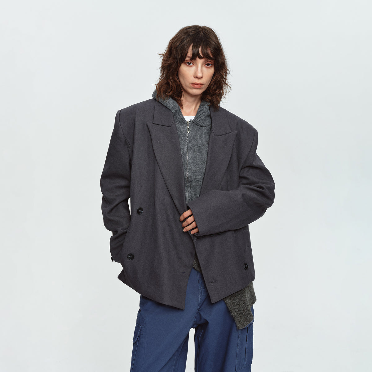 MADWITCH OVERSIZED TWO-BUTTON CASUAL BLAZER #BBX2616