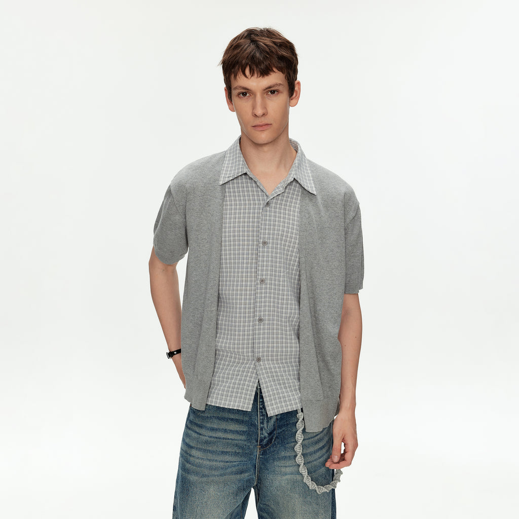MADWITCH FAUX LAYER PLAID SHIRT #990332