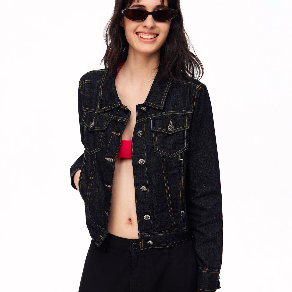 MADWITCH VINTAGE CROPPED DENIM JACKET #CW1366N