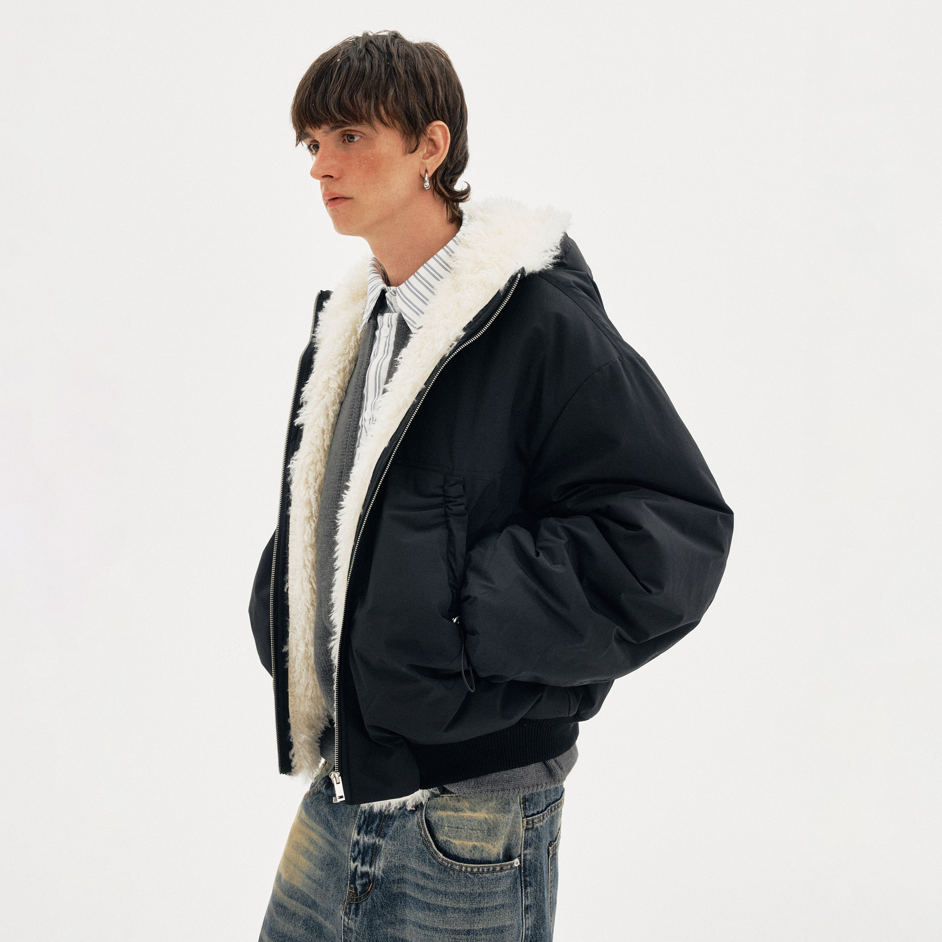 MADWITCH FLEECE HOODED COAT #M377