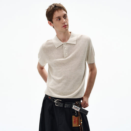 MADWITCH CLASSIC POLO KNIT TOP #250139
