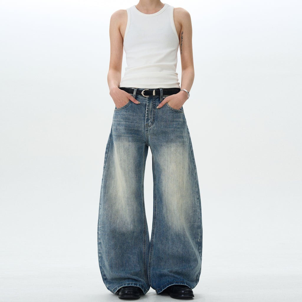 MADWITCH STRAIGHT-LEG WASHED DENIM JEANS #G6669
