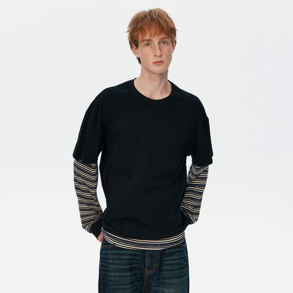 MADWITCH PATCHWORK FAUX LAYER TEE #26008