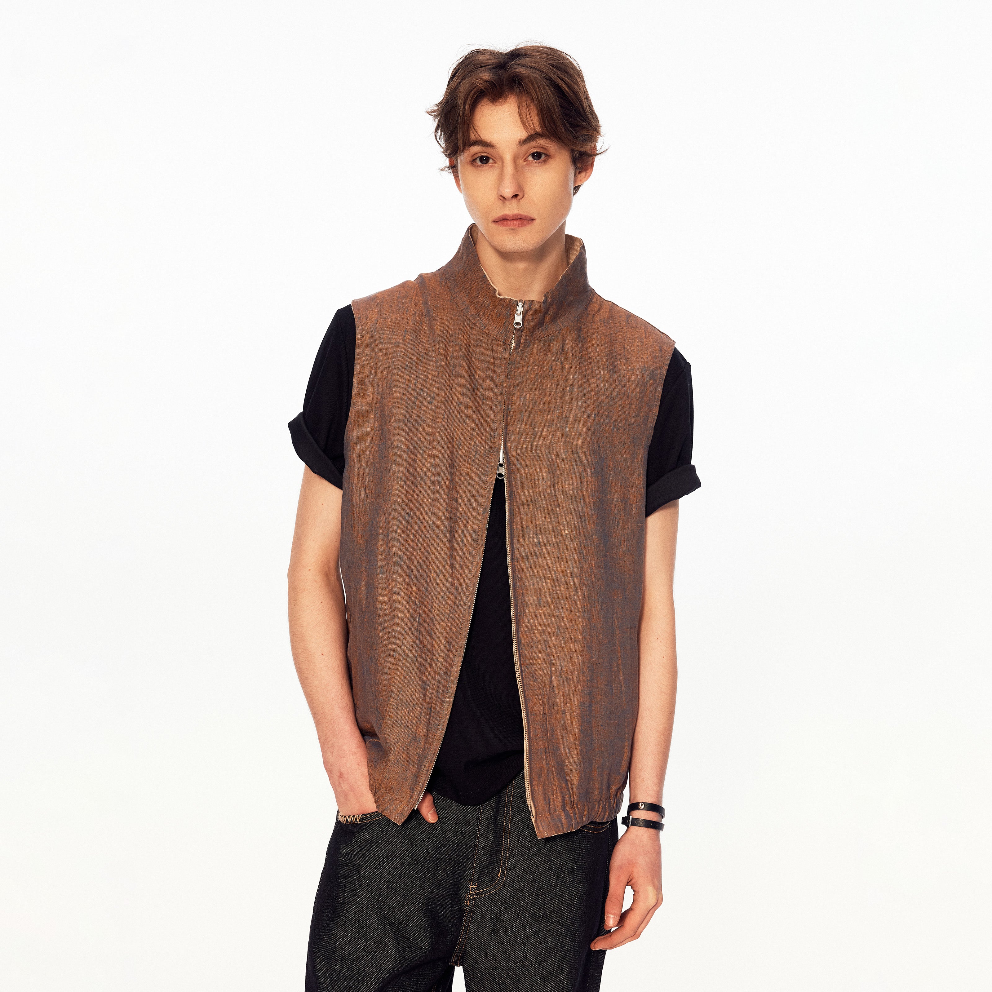 MADWITCH REVERSIBLE LINEN VEST #56601