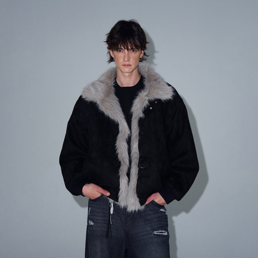 MADWITCH LOOSE FIT FUR-COLLAR JACKET #990213