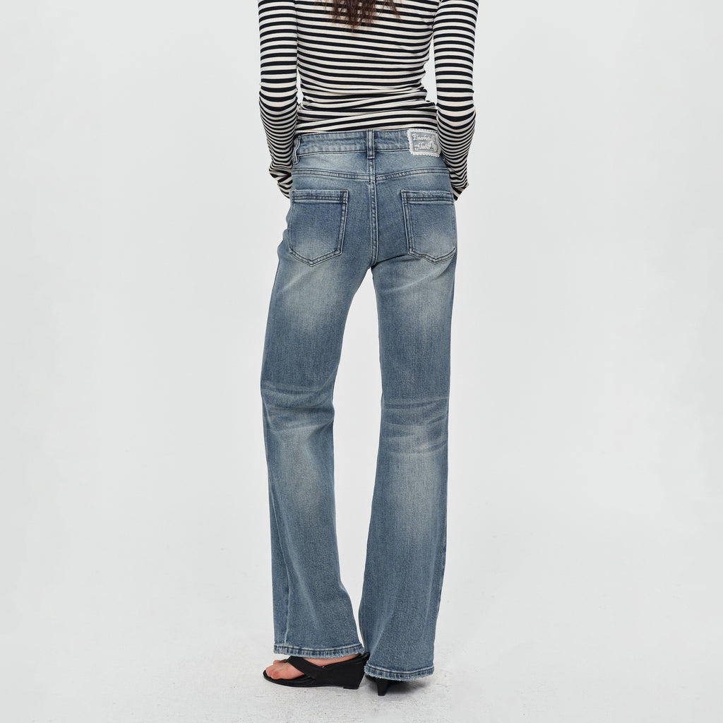 MADWITCH VINTAGE RAW-HEM FLARED JEANS #CN9855