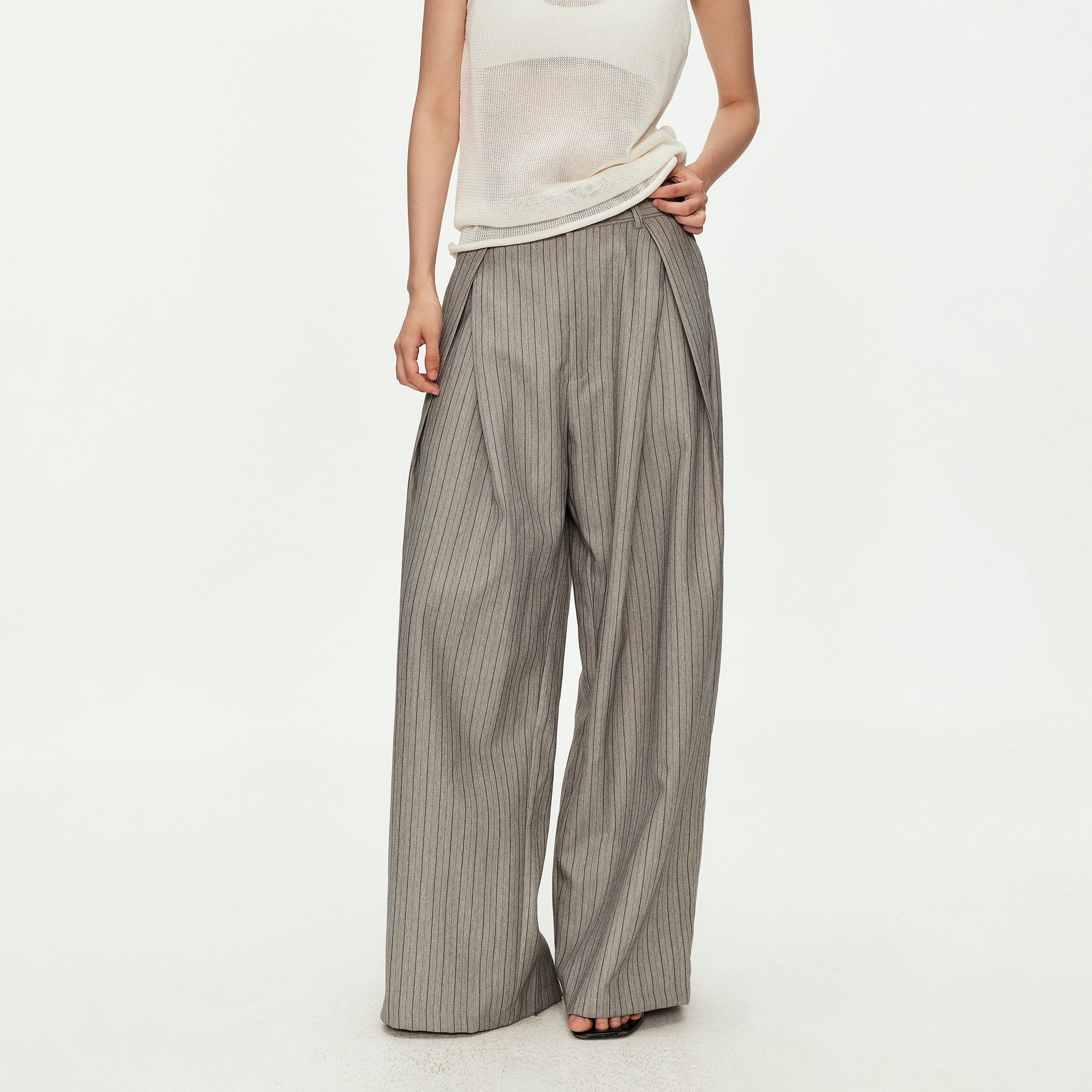 MADWITCH HERITAGE PLEATED WIDE TROUSERS #DR1529