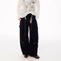 MADWITCH WASHED CURVED-LEG CARGO TROUSERS #5869