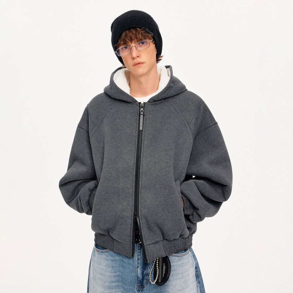 MADWITCH DECONSTRUCTED HOODED FLEECE JACKET #DW1631