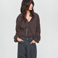 MADWITCH RUCHED PLACKET PLAID SHIRT #26090