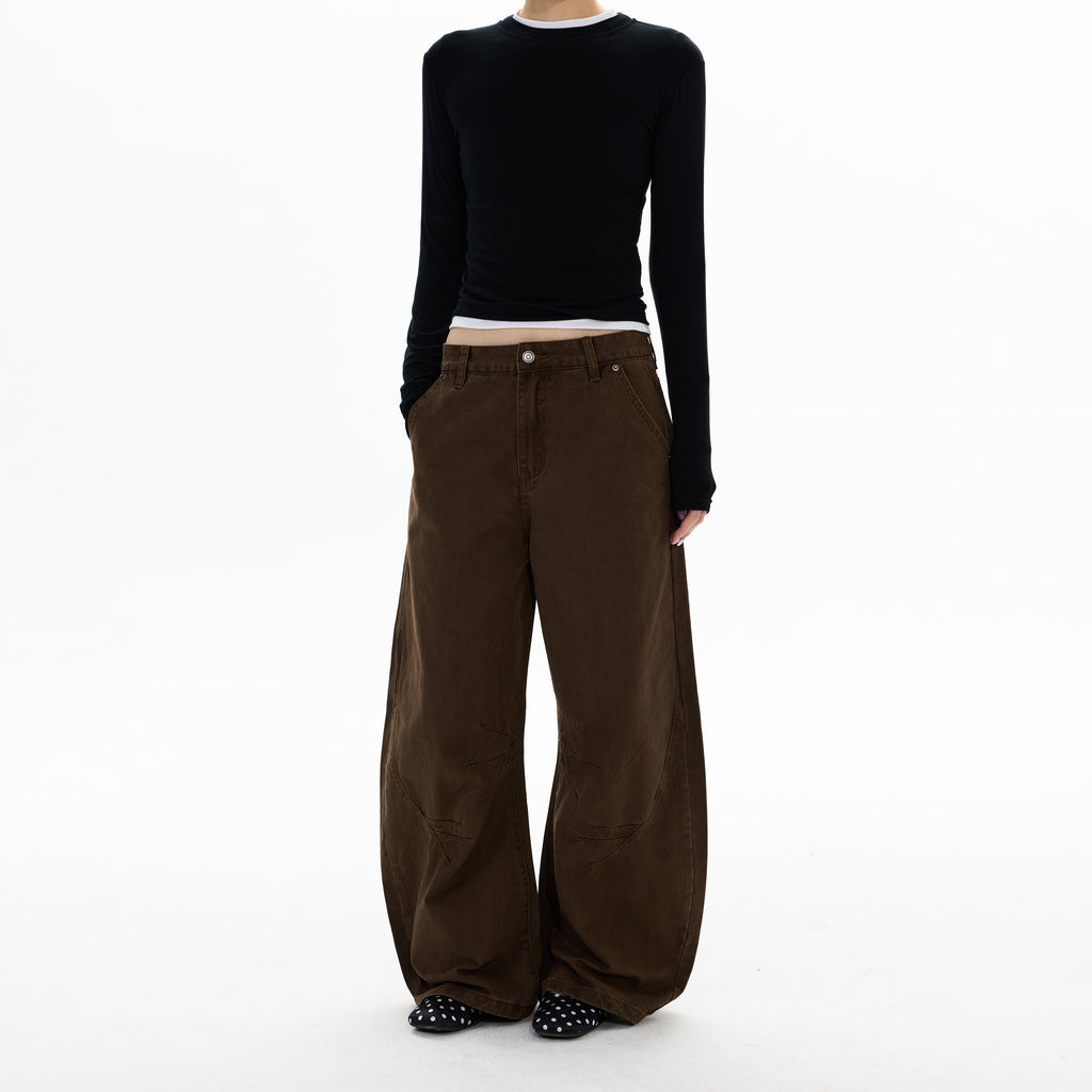 MADWITCH DECONSTRUCTED WASHED WIDE PANTS #DR7701