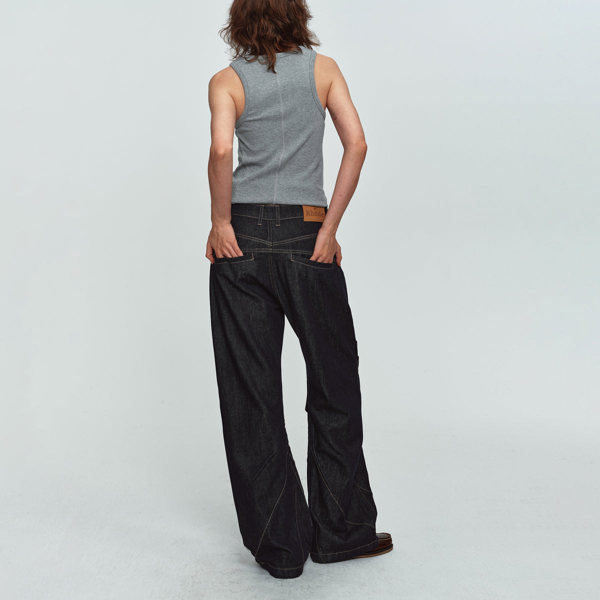 MADWITCH DECONSTRUCTED RAW-DENIM WIDE-LEG JEANS #2026380