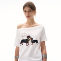 MADWITCH SLIM ASYMMETRIC PRINT TEE #G1420