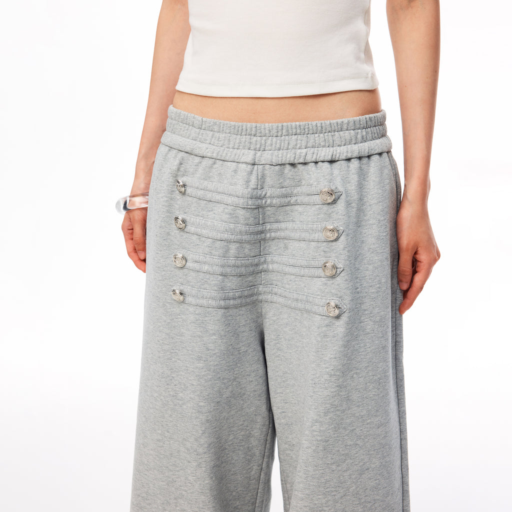 MADWITCH VINTAGE PALACE BUTTONED WIDE-LEG SWEATPANTS #L2026630
