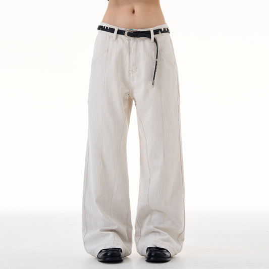 MADWITCH LINEN BLEND WHITE JEANS #CK9657
