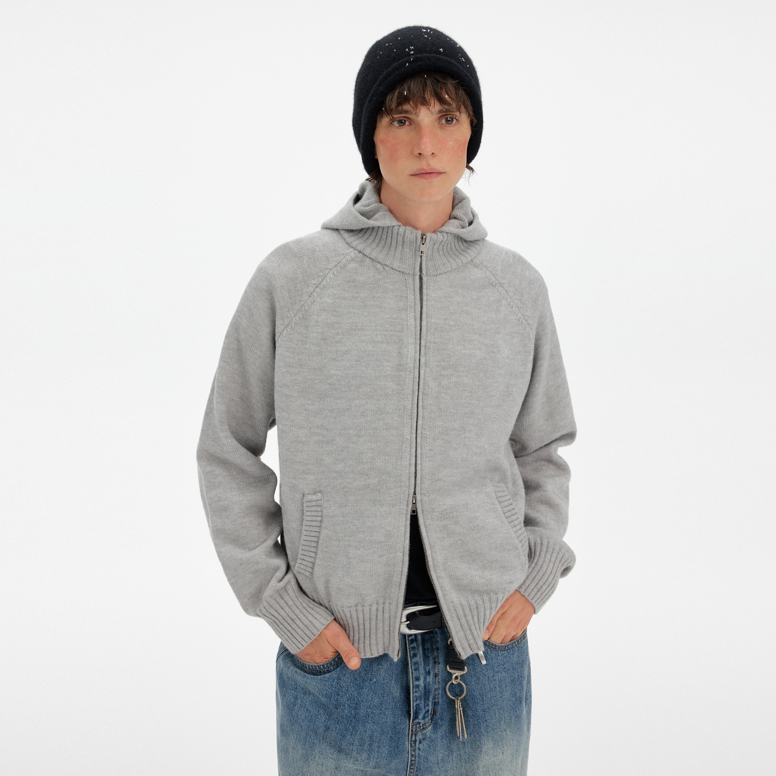 MADWITCH RETRO HOODED KNIT CARDIGAN #MY017