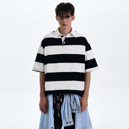 MADWITCH STRIPED LOOSE-FIT T-SHIRT #MD4178