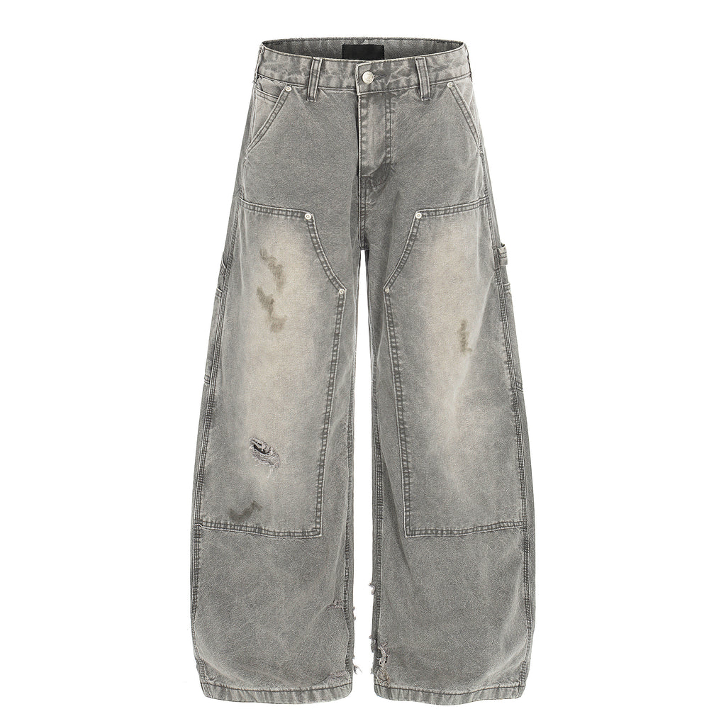 MADWITCH DISTRESSED WIDE WORK PANTS #G6924