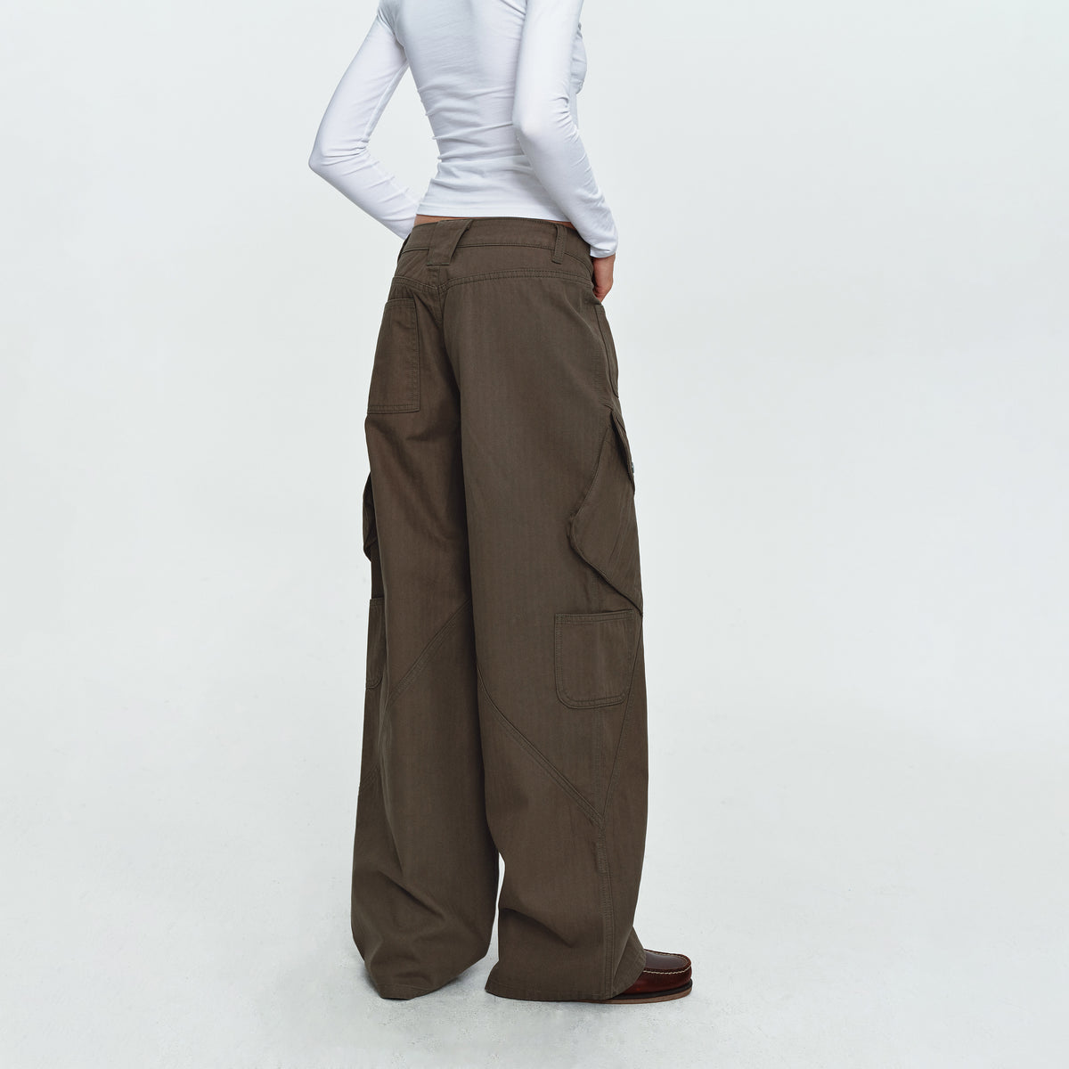 MADWITCH CONTRAST-STITCH MULTI-POCKET CARGO TROUSERS #A647