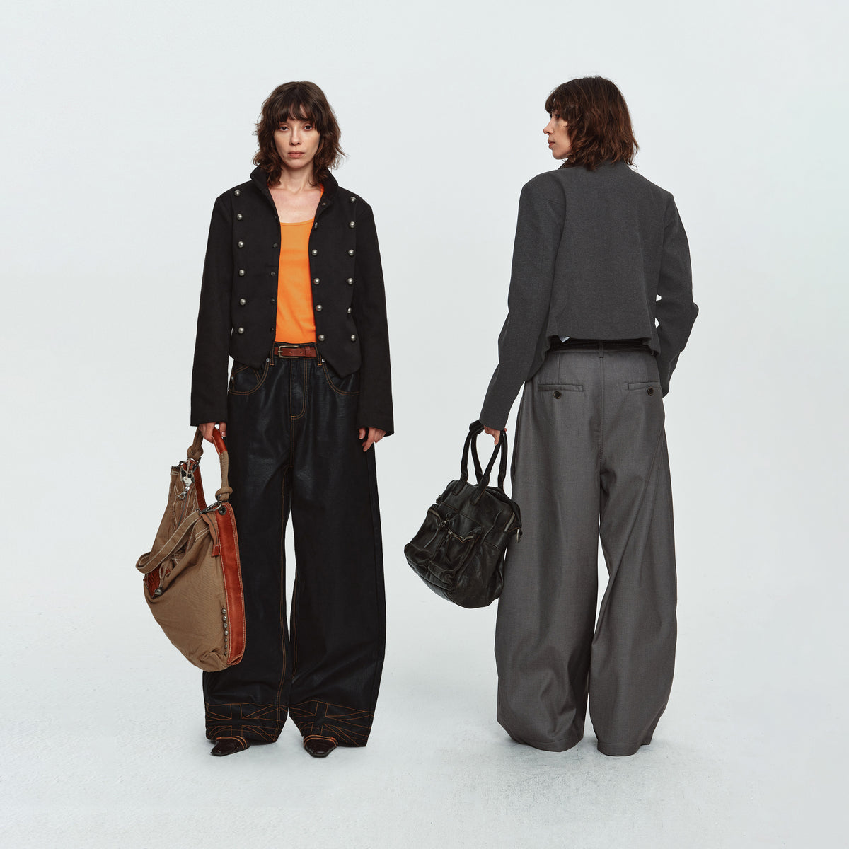 MADWITCH ASYMMETRIC-HEM CROPPED STAND-COLLAR JACKET #CW1385N