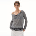 MADWITCH BOAT NECK STRIPED LAYER #MS7558