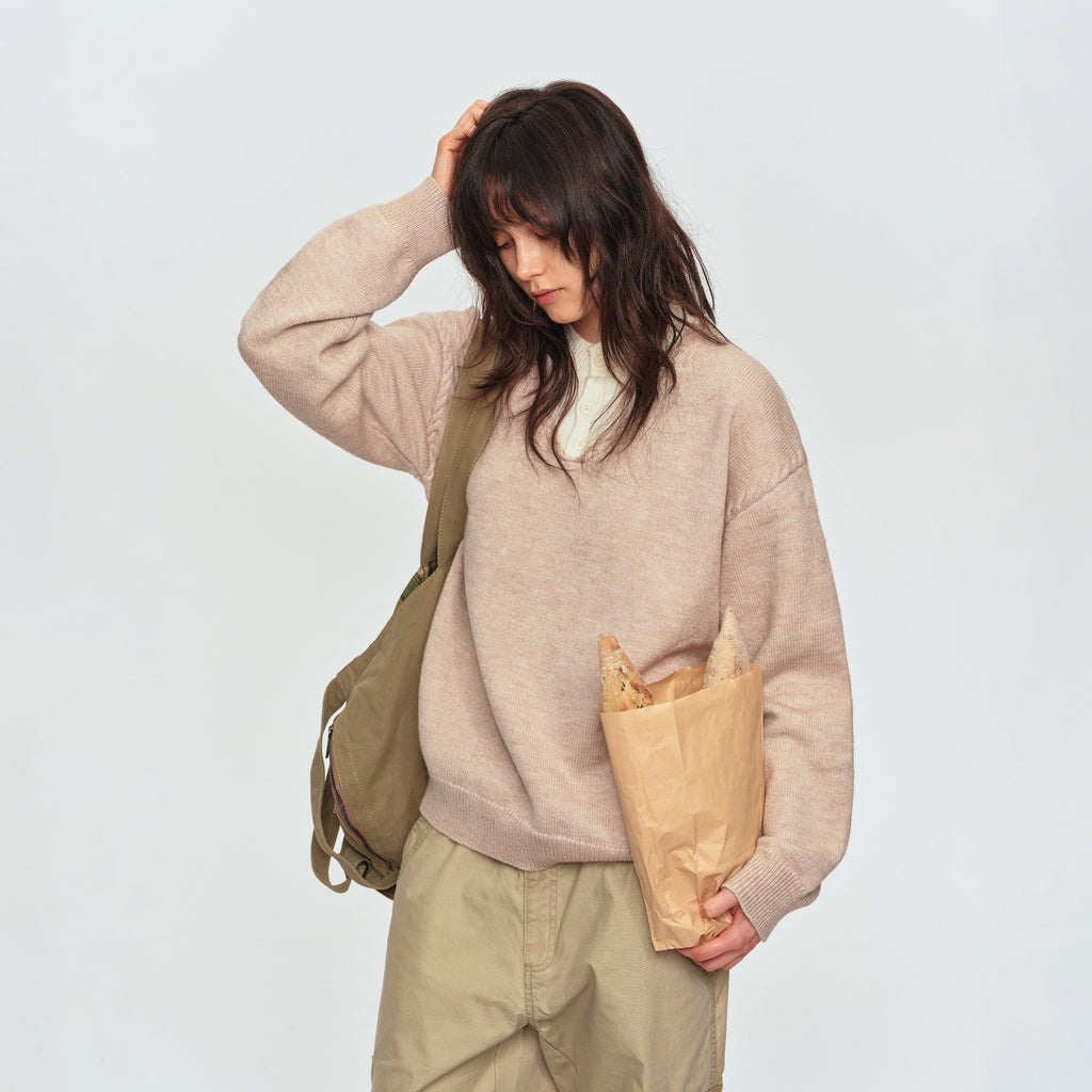MADWITCH LAYERED HENLEY KNIT SWEATER #AW26832