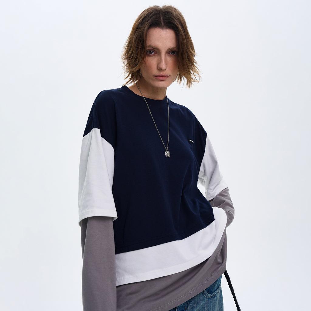 MADWITCH LAYERED FAUX TWO-PIECE HOODIE #6915