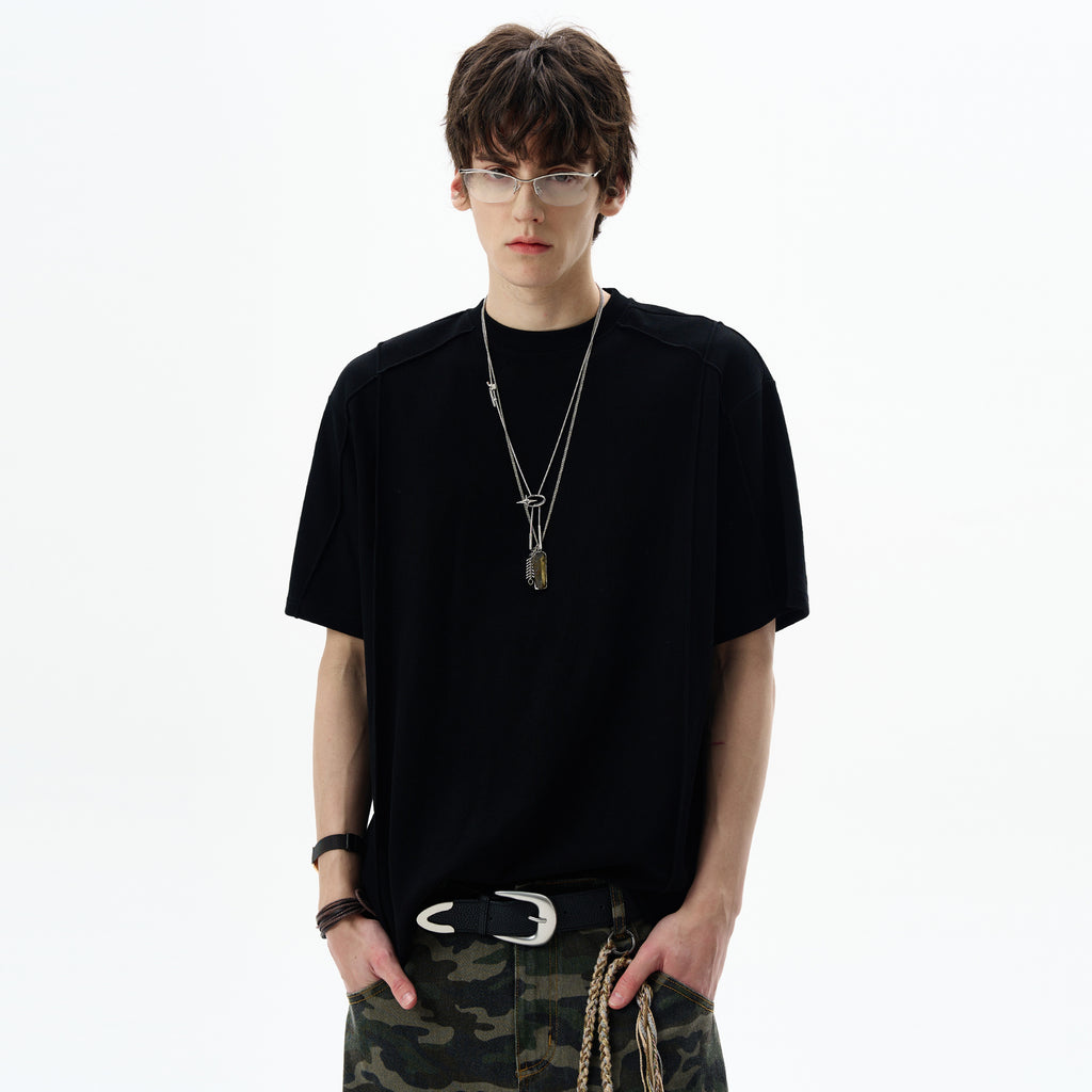 MADWITCH PANELED CREW NECK TEE #UTU009
