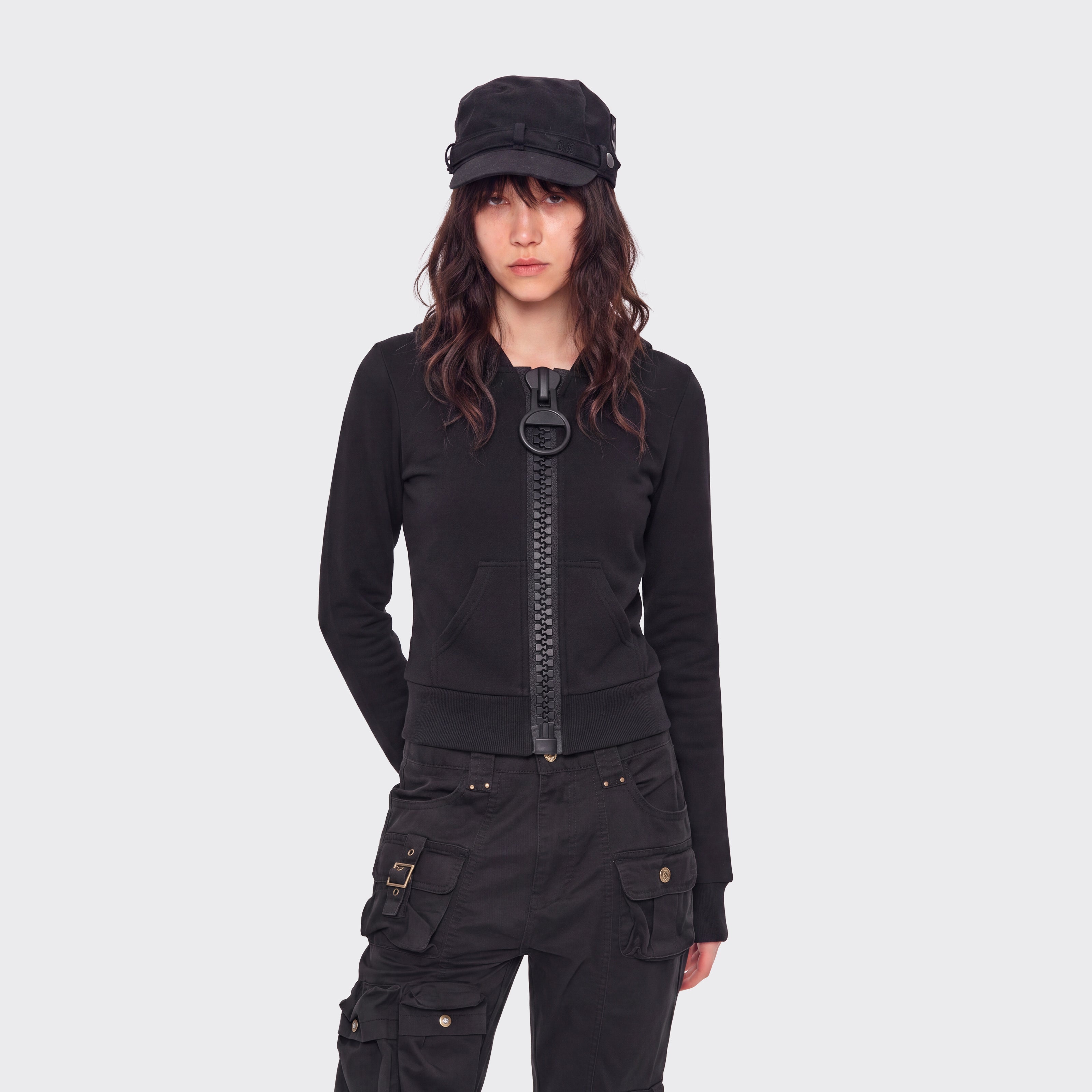 MADWITCH CROPPED CHUNKY-ZIP HOODIE #L2026590