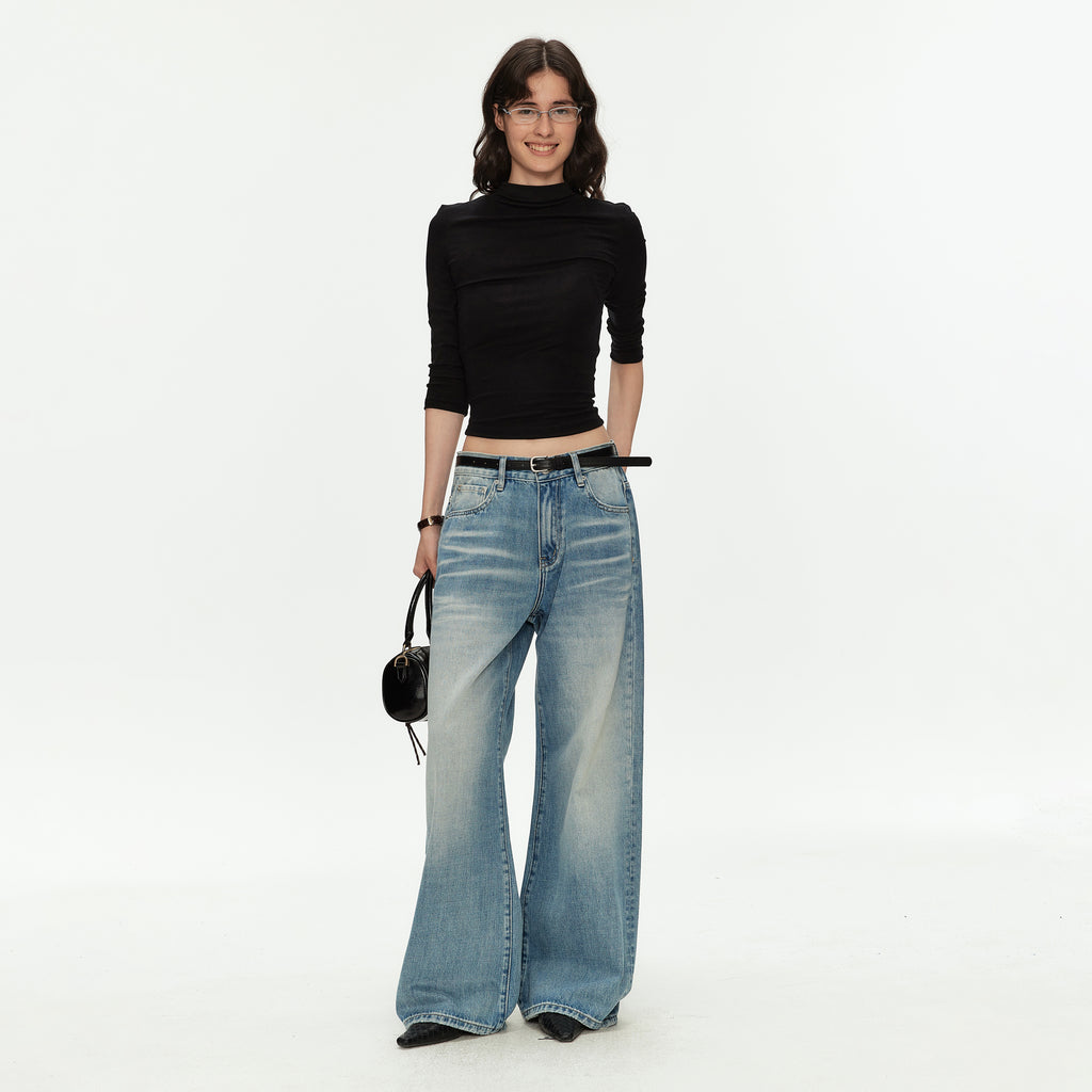 MADWITCH CROSS STUD DISTRESSED JEANS #MC2609