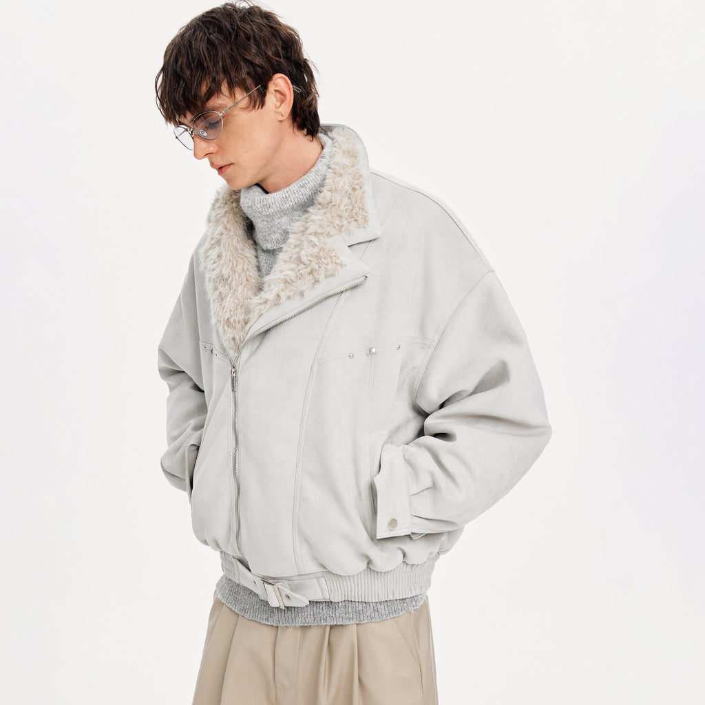 MADWITCH SUEDE DECONSTRUCTED FUR COAT #991081