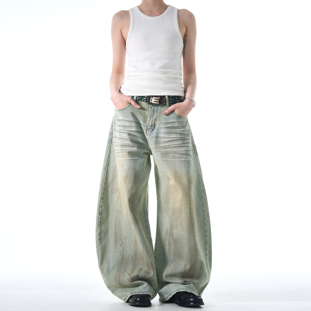 MADWITCH POST-APOCALYPTIC STYLE WIDE-LEG JEANS #FX065