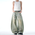 MADWITCH POST-APOCALYPTIC STYLE WIDE-LEG JEANS #FX065