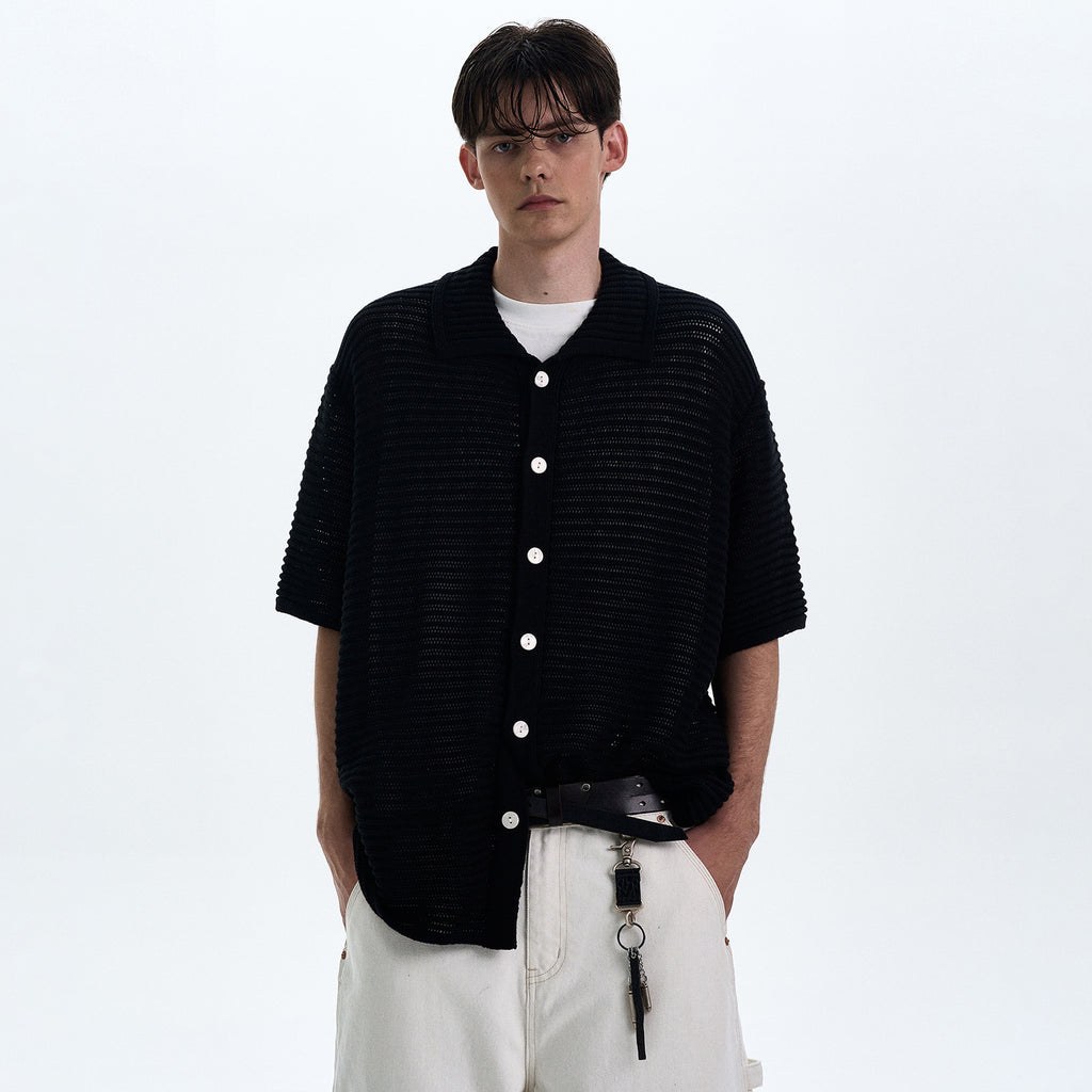 MADWITCH MESH KNIT SHORT SLEEVE TOP #DF8448