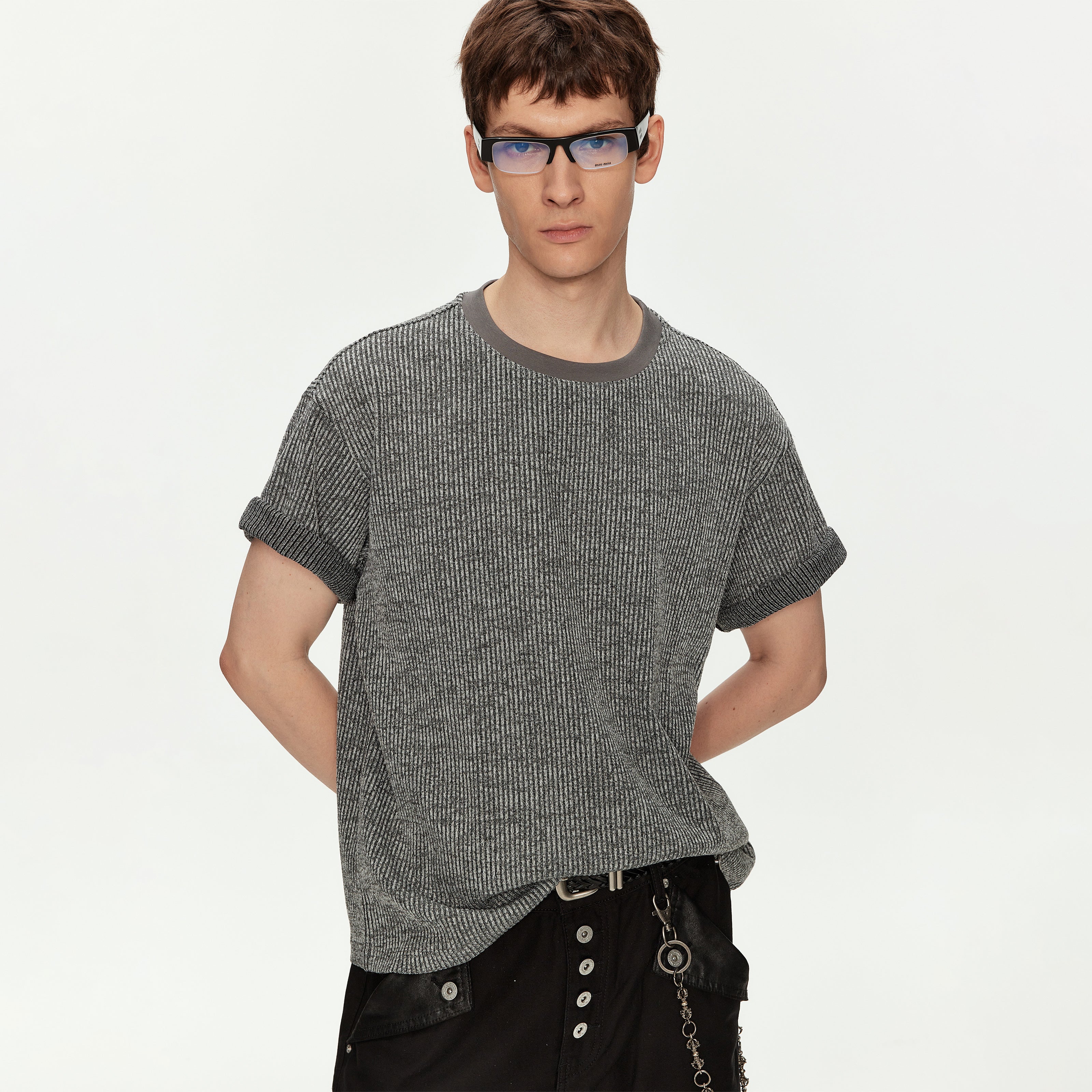 MADWITCH COLORBLOCK TEXTURED TEE #M1160