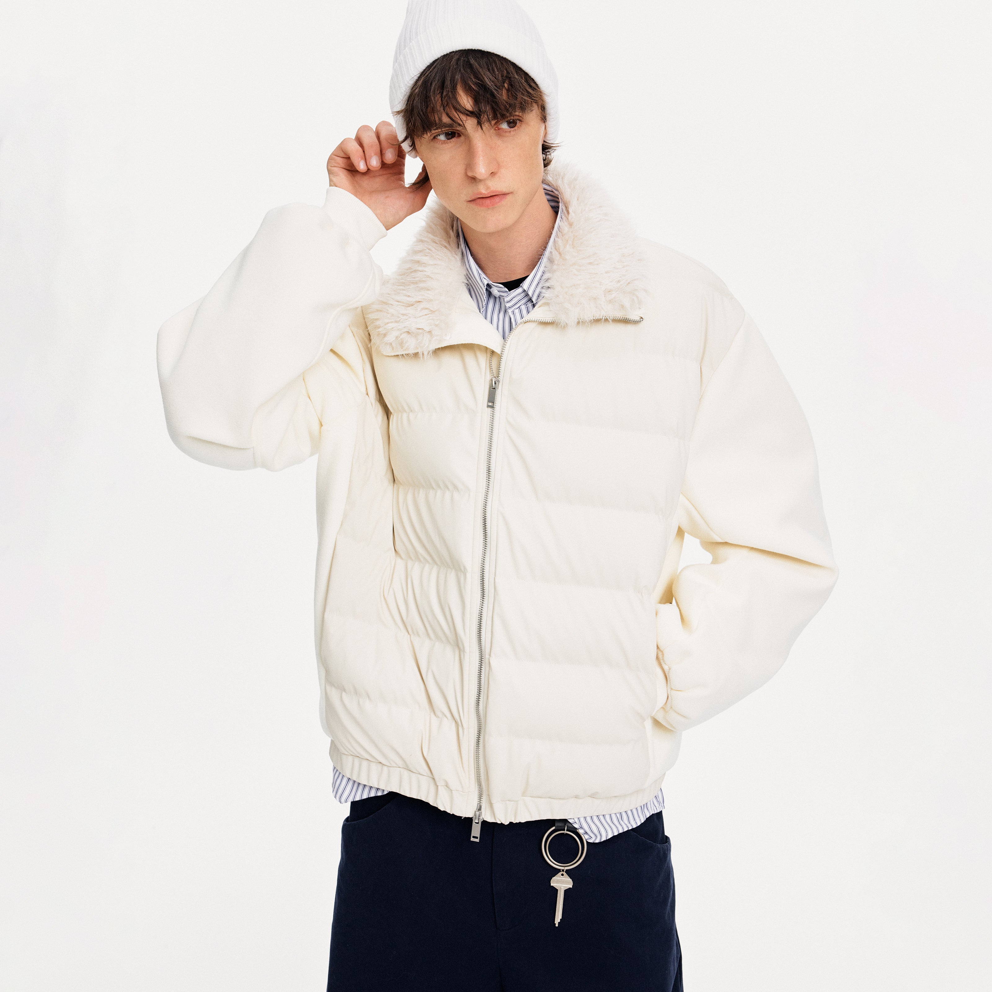 MADWITCH QUILTED STAND COLLAR DOWN JACKET #M0128